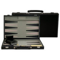 Black Leatherette Backgammon - 18"